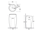 Chậu đặt sàn đúc nguyên khối không có lỗ thoát tràn CLOFS5001AWHA + CLOAC4400AWHA  +  Bottle trap BTRWBPPR020