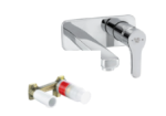 Vòi lavabo âm tường nóng lạnh PEAK RAK18023 + Bộ trộn vòi lavabo âm tường 38243 - BVCRAK01