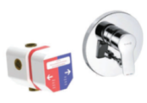 Mặt nạ sen tắm âm tường Thermostatic KLUDI PURE & EASY 374190565 + Bộ trộn sen tắm âm tường 38636 - BMNSTRAK06