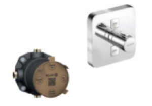 Mặt nạ sen tắm âm tường Thermostatic KLUDI PUSH 389110538 + Bộ trộn sen tắm âm tường 88011 - BMNSTRAK03