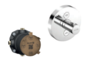 Mặt nạ sen tắm âm tường Thermostatic KLUDI PUSH 389120538 + Bộ trộn sen tắm âm tường 88011 - BMNSTRAK04