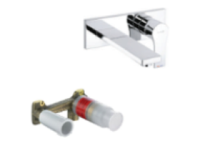 Vòi lavabo âm tường nóng lạnh KLUDI Zenta SL 482470565 + Bộ trộn vòi lavabo âm tường 38243 - BVCRAK03