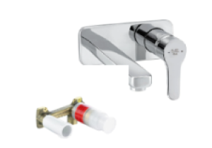 Vòi lavabo âm tường nóng lạnh PEAK RAK18023 + Bộ trộn vòi lavabo âm tường 38243 - BVCRAK01