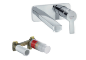 Vòi lavabo âm tường nóng lạnh PASSION RAK13024 + Bộ trộn vòi lavabo âm tường 38243 - BVCRAK04