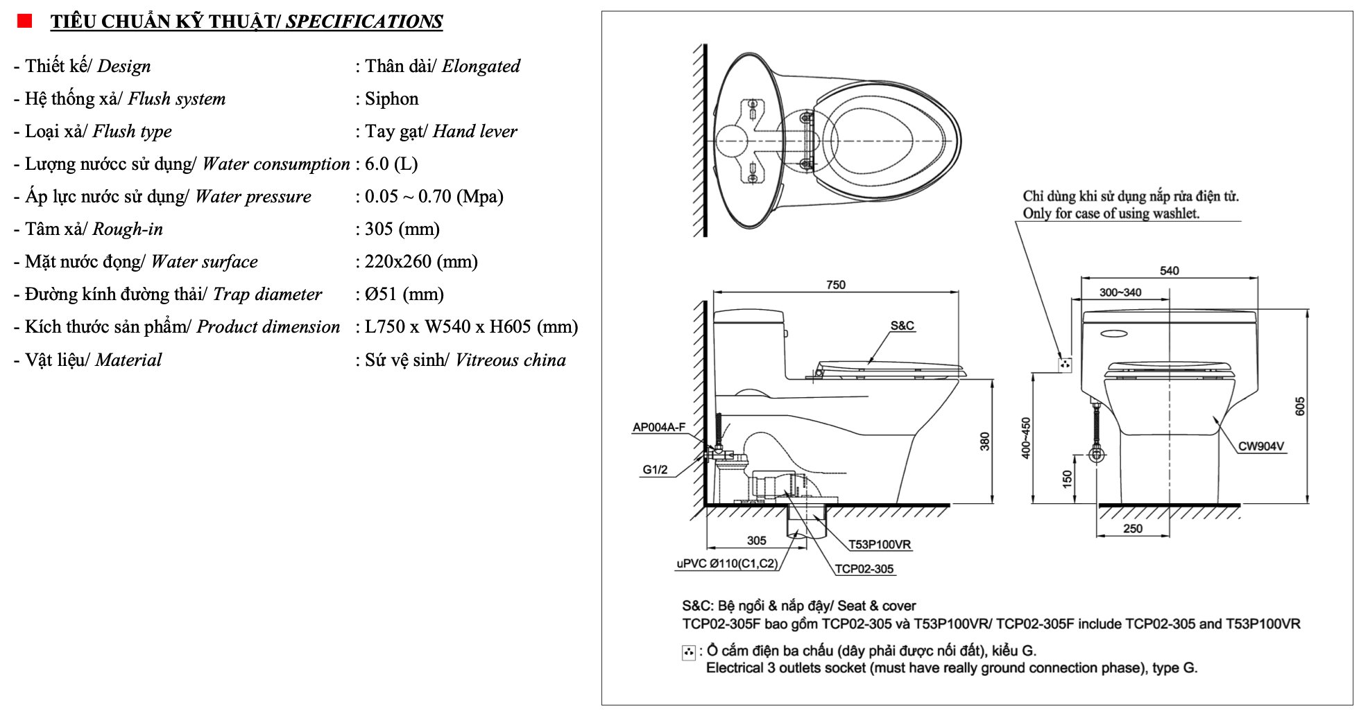 bàn cầu một khổi nắp rửa cơ toto washlet MS904E2