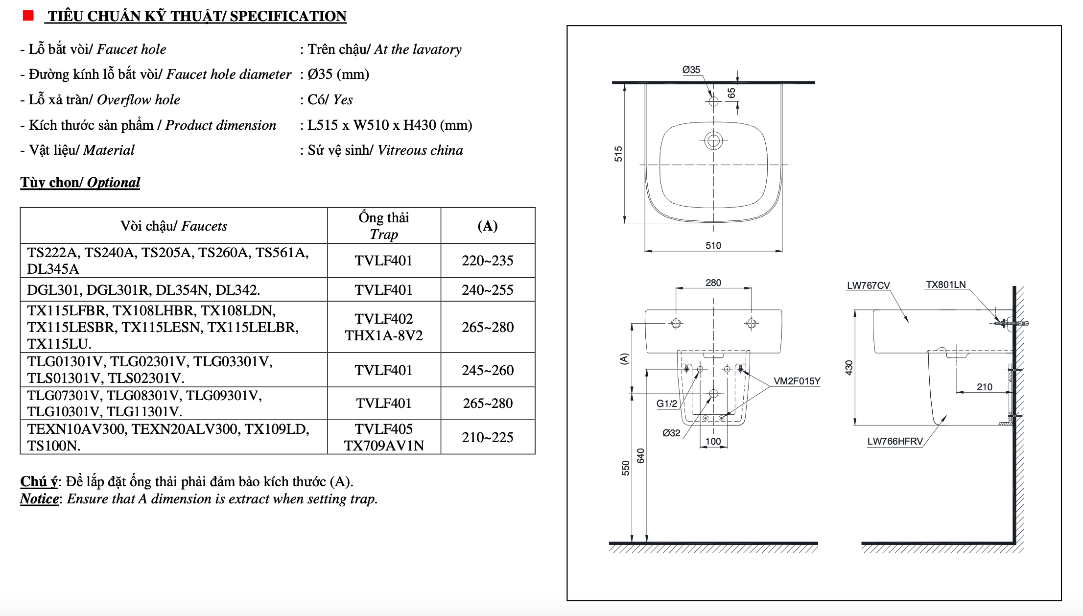 Chậu rửa chân lửng TOTO LHT767CR