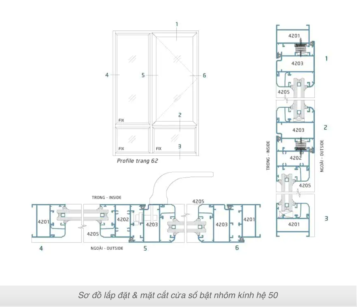 Cửa sổ bật nhôm kính Nhật Bản Hondalex hệ 50