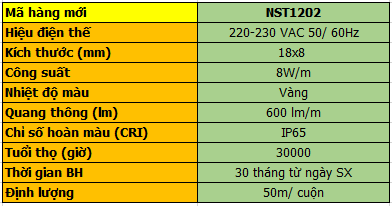 Đèn LED Dây Panasonic NST1202 8W/m (Dài 50m-Ánh Sáng Vàng)