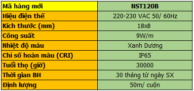Đèn LED Dây Panasonic NST120B 9W/m (Dài 50m-Ánh Sáng Xanh Dương)