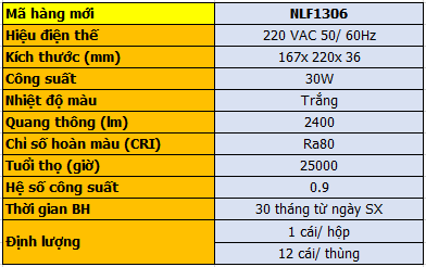 Đèn Pha LED Ngoài Trời 30W Ánh Sáng Trắng NLF1306